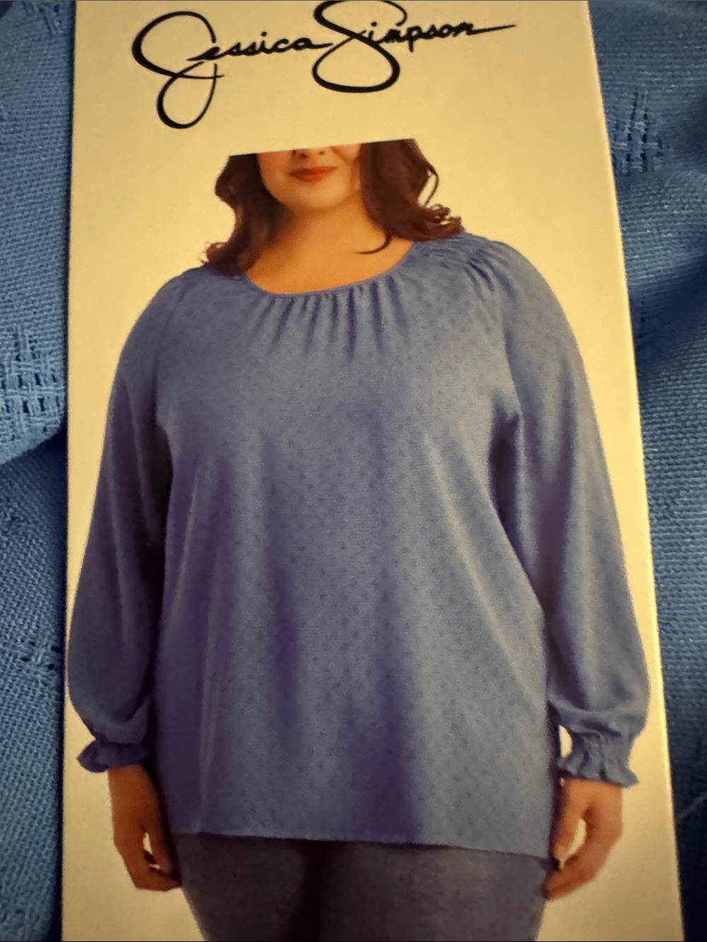 Jessica Simpson Light Periwinkle Blue Peasant Blouse
